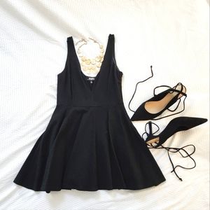 Lulu's Black Mini Plunge Dress
